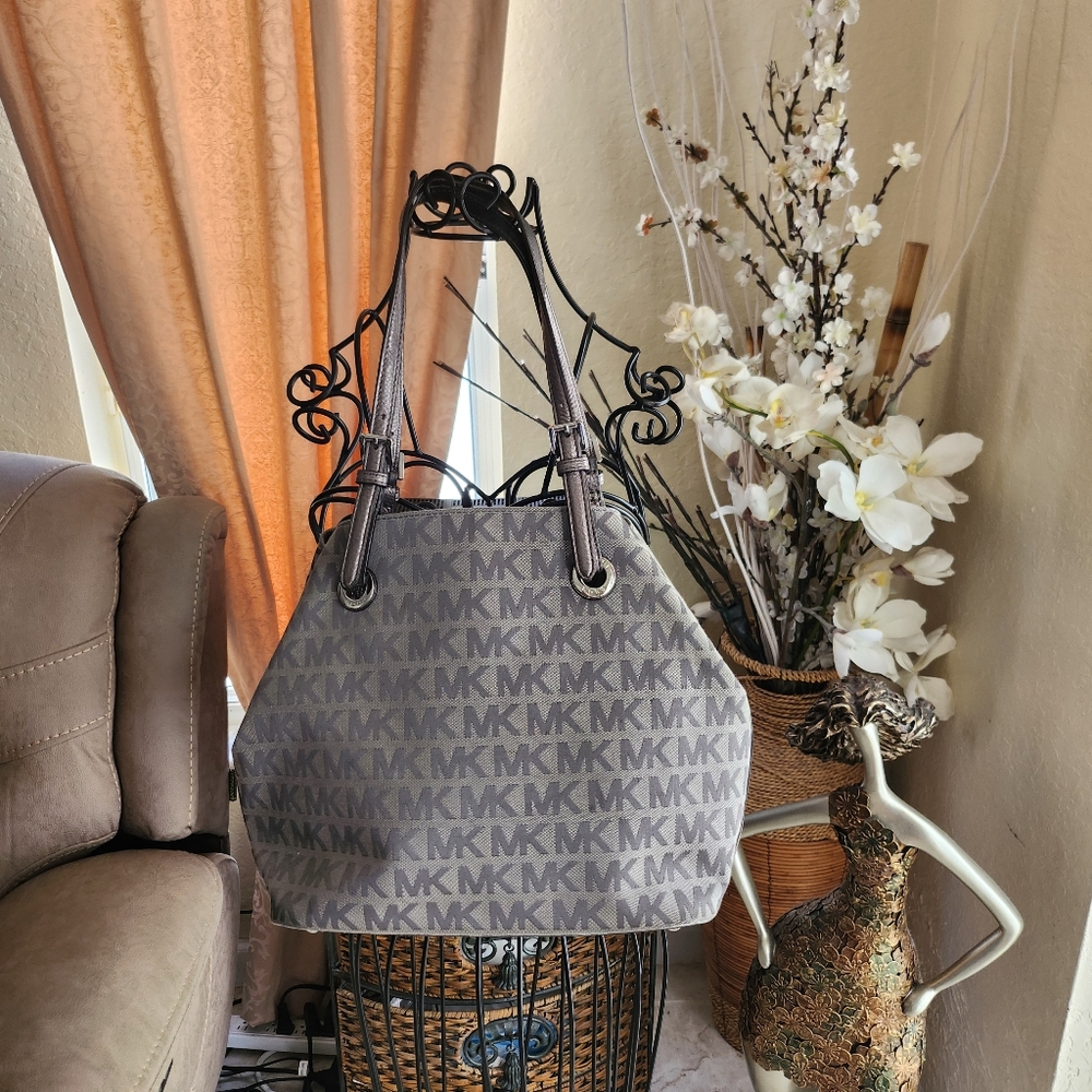 Michael Kors Gray Monogram Tote